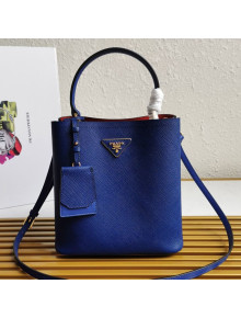 Prada Medium Saffiano Leather Panier Bucket Bag Royal Blue 2021