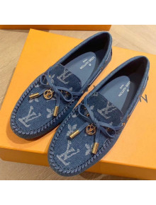 Louis Vuitton LV Circle Gloria Flat Loafers in Blue Denim 2020