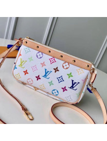 Louis Vuitton Colored Monogram Pochette Pouch M92649 White 2019