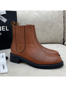 Chanel Calfskin Short Boots 405 Brown/Black 2020