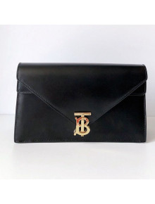 Burberry Small Leather TB Envelope Clutch Black 2019