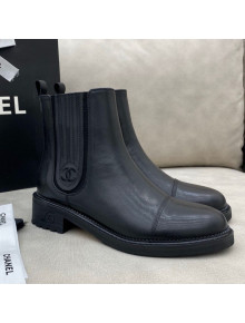 Chanel Calfskin Short Boots 405 All Black 2020