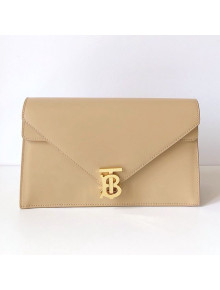 Burberry Small Leather TB Envelope Clutch Beige 2019Burberry Small Leather TB Envelope Clutch Beige 2019