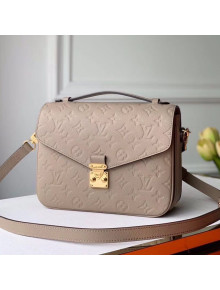 Louis Vuitton Pochette Métis Monogram Embossed Leather Shoulder Bag Beige Grey 2019