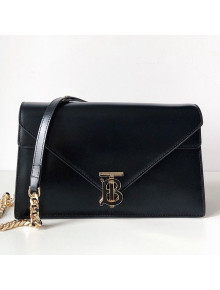 Burberry Small Leather TB Envelope Shoulder Bag Black 2019