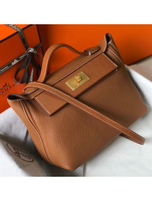 Hermes Kelly 24/24 - 29 Bag in Togo Leather Brown/Gold 2018 (Half Handmade)