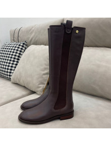 Chanel Camellia Calfskin High Boots 405 Brown 2020