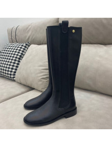 Chanel Camellia Calfskin High Boots 405 Black 2020