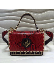 Fendi Python Kan I F Bag With Exotic Details Red F/W 2017