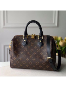 Louis Vuitton Speedy 25 Monogram Canvas Top Handle Bag M48285 Black 2020