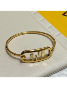 Fendi FF Logo Bracelet Gold 2021 77