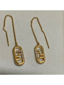 Fendi FF Logo Earrings Gold 2021 78