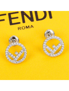 Fendi FF Logo Crystal Stud Earrings 2021 81