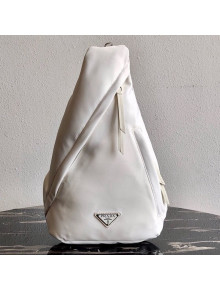 Prada Re-Nylon Messenger and Leather Backpack 2VZ092 White 2021