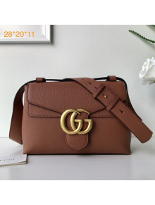 Gucci GG Marmont Leather Shoulder Bag 401173 Light Brown 2021