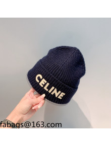 Celine Knit Hat Navy Blue 2021 13