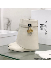 Givenchy Shark Lock Ankle Boots in Leather White 2021