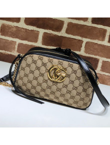 Gucci GG Canvas Leather Small Shoulder Bag 447632 Black 2019