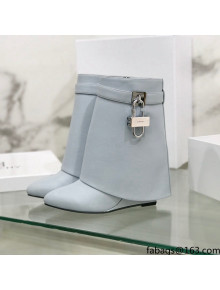 Givenchy Shark Lock Ankle Boots in Leather Light Grey 2021