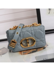 Dior Micro Caro Bag in Grey Supple Cannage Calfskin 2021