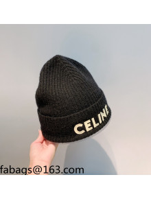 Celine Knit Hat Black 2021 12