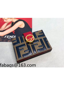 Fendi F is Fendi Leather Card Holder Wallet Red 2021 0260