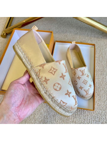 Louis Vuitton Starboard Monogram Silk Flat Espadrilles Light Gold 2020