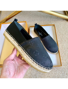 Louis Vuitton Starboard Monogram Silk Flat Espadrilles Black 2020