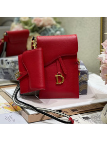 Dior Saddle Multifunctional Pouch Red 2021