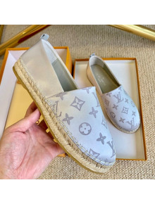 Louis Vuitton Starboard Monogram Silk Flat Espadrilles Silver 2020