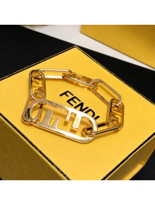 Fendi O'Lock FF Logo Bracelet Gold 2021 89