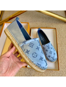 Louis Vuitton Starboard Monogram Silk Flat Espadrilles Blue 2020