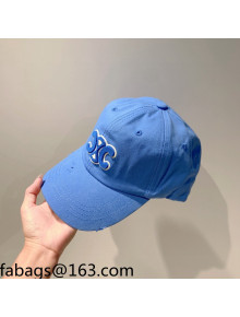 Celine Triomphe Logo Canvas Baseball Hat Blue 2021