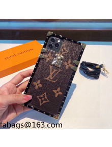 Louis Vuitton Lock Monogram Canvas iPhone Case Brown 2021 1104123