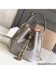 Bvlgari Serpenti Forever Bucket Bag in Pink Agate Metallic Karung Snakeskin 2021