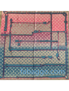 Louis Vuitton Monogram Giant Silk Square Scarf 90x90cm M73357 Blue/Pink 2020