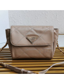 Prada Quilted Nylon Mini Bag 1BD619 Beige 2021