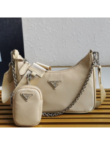 Prada Re-Edition 2005 Nylon Shoulder Bag 1BH204 Beige 2021 02