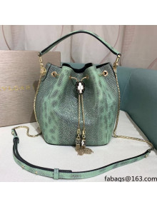 Bvlgari Serpenti Forever Bucket Bag in Green Snakeskin 2021