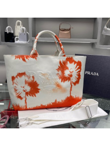 Prada Print Drill Tote Bag 1BG399 Orange 2021