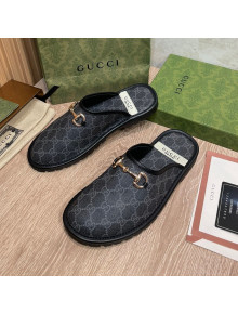 Gucci GG Supreme Canvas Flat Mules Balck 2021 24