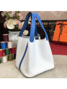 Hermes Original Togo Leather Picotin Lock PM/MM Bag White/Blue