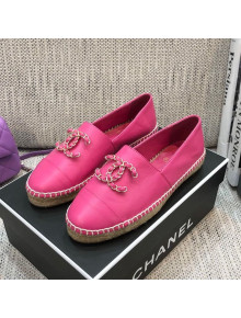 Chanel Chain CC Lambskin Flat Espadrilles Pink 2021