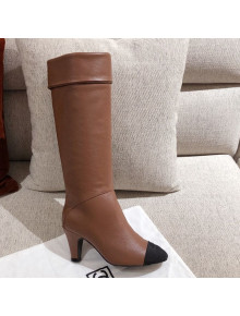 Chanel Calfskin High Boots G36438 Brown 2020