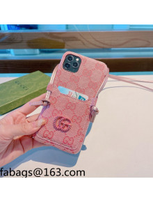 Gucci GG Canvas Strap iPhone Case Pink 2021