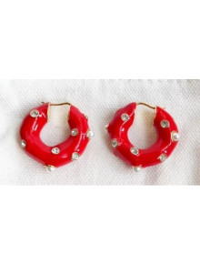 Celine Hoop Earring with Crystal Red 2018