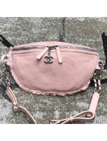 Chanel Small Fringe Fabric Belt Bag/Waist Bag Pink 2019