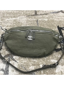 Chanel Large Fringe Fabric Belt Bag/Waist Bag Green 2019