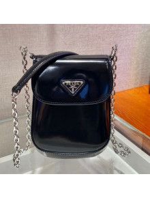 Prada Brushed Leather Mini Bag 1BH185 Black 2021