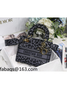 Dior Medium Lady D-Lite Bag in Grey Mizza Embroidery 2021